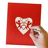 Herz-Pop-Up-Karte | Jubiläen Liebeskarte für | Valentinstag-Pop-Up-Karte, Muttertagskarte, Hochzeitskarte, 3D-Liebesherz-Karte zum Valentinstag
