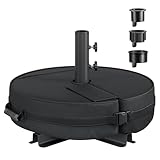 SONGMICS Sonnenschirmständer, Schirmständer, mit Sand befüllbar, Schirmhalter, für 1,5-3 m Sonnenschirm, Sonnenschirmfuß, mit 3 Reduzierringen, schwarz GUB0041B01