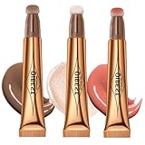 Flüssige Kontur Beauty Wand, Gesichts Highlighter und Bronze mit Kissen Applicator befestigt, Schimmer lange anhaltende seidige Creme Gesicht Make-up Stick (#3PCS (01-02-04))