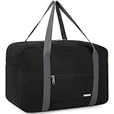 Ryanair Handgepäck 40x20x25cm Handgepäck Tasche für Flugzeug Reisetasche Klein Faltbare Sporttasche Weekender Handgepäck Koffer für Herren und Damen von WANDF (Schwarz 20L)