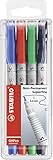 STABILO - Folienstift - OHPen universal - wasserlöslich superfein - 4er Pack - grün, rot, blau, schwarz