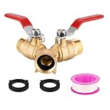 Mppchhn Garten Schlauch Splitter | 2 Wege Messing Wasserhahn Verteiler,Adapter Mit Vollem Durchfluss Für Bewässerung Garten Terrasse