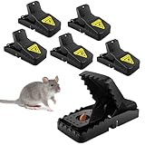 CNMTCCO Rattenfallen 6 Stück, Wiederverwendbare Schlagfallen,hochfeste ABS Plastikmausfallen,Für Innen- + Außen,ideal Rat Trap für Haus, Küche, Garten