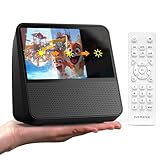 Tragbarer DVD-Player mit 4000mAh Akku (Laufzeit über 6 Stunden) – Bluetooth/USB/AV, Verstellbare Helligkeit, Regionsfrei DVD Player – Ideal für Fernseher, Reisen & Auto (Schwarz)