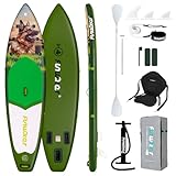 FunWater 10' &11' Stand Up Paddle Board Sup Board, Aufblasbares Stand Up Paddle Board für Erwachsene, Alle Fähigkeiten mit Aller Zubehör (10'6 SCHÄFERHUND-Grün&Weiß)