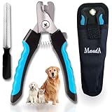 MandA® Hunde krallenschneider mit Hülle, Nagelknipser für Hunde, Katzen und andere Haustiere + Feile, scharfe Klingen aus Edelstahl und mit Sicherheitsverschluss, große.