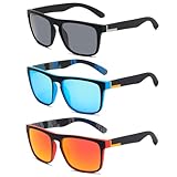 DKDDSSS 3 Paar Polarisierte Sonnenbrille Herren/Damen, Sonnenbrille Polarisiert Damen, Sportarten Mode Sonnenbrillee, UV Schutz, Unisex