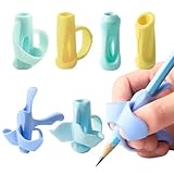 SoeUyd 6 Stück Stiftehalter Kinder - Stiftehalter Lernhilfe Griff Schreiben Lernstift Bleistift Griffe Kinder Stifthalter Stifthalter Schreibhilfe Griff Haltung Kind (Mehrfarbig)