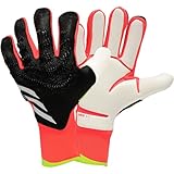 GJPWAKWM Fußball-Torwarthandschuhe, Torwart-Trainingshandschuhe, starker Halt, rutschfest und atmungsaktiv, für Erwachsene und Kinder (Schwarz/Rot, 6)