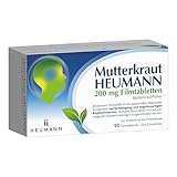 Mutterkraut HEUMANN 200 mg Filmtabletten - Pflanzliches Arzneimittel, zur Vorbeugung von migräneartigen Kopfschmerzen, kann die Intensität von Migräneanfällen verringern, Mutterkraut-Pulver, 90 St