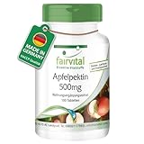 Fairvital | Apfelpektin 500mg Tabletten - 100 Tabletten - mit löslichen Ballaststoffen, Calcium und Vitamin C - VEGAN