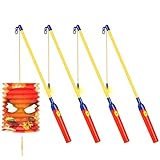 ZWOOS 4er Elektrischer Laternenstab,40cm LED DIY Aufkleber Laternenstab für St Martin Laterne Kinder Stab Laternenumzüge,Kinder Party Kostümpartys