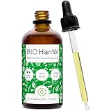 Bio Hanföl für Hunde und Katzen 100ml I 100% Natürlich und Kaltgepresst - Unterstützung für Fell & Haut durch Omega 3-6-9, DE-ÖKO-060