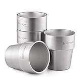 Hivexagon 300ml Set aus 4 Doppelwandigen Edelstahl becher edelstahl tasse- Ideal Für Kalte Getränke - Spülmaschinenfest HG515