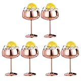 Glayent Kupfer Coupe Champagner Gläser Set Von 6 Edelstahl Vintage Cocktail Glas Wein
