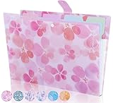 Dokumentenmappe Expandierbar A4 Fächermappe Erweiterbar - 5 Fächer Dokumententasche mit bunten Labeln, PP-Kunststoff wasserfest langlebig, DF15-PK