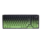 FAUOSWUK WLAN MECHANISCHE Tastatur, 98 Tasten RGB Backbeleuchtung Tastatur mit Knopfsteuerung für PC/Tablet -Stecker und Play (Gradientengrün)