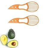 Vocado Slicer - Avocado Cutter Tool for Avocado Shredders and Pitter, 3-in-1 Avocado Slicer, Avocado Slicer Kitchen Gadget, Perfect for Mashing Avocados, Making Guacamole (Orange, 2pcs)