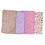 Totority 4 Stück Haustierdecke Plüschkatze Schlafmatte Hundedecke für kleine Hunde Hundedecken für mittelgroße Hunde bettdecke für welpen Katze Pfotendecke Katzendecke Tuch