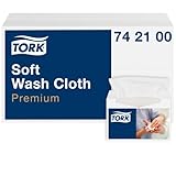 Tork 742100 weiches Waschtuch Premium 1-lagig / extra weiche Pflegetücher für die Pflege von Patienten / strapazierfähig & effizient / 1 x 135 Tücher (19.2 x 30 cm)