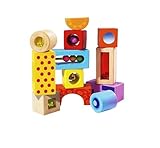 Eichhorn Klangbausteine - Musikalisches Motorikspielzeug, 12 bunte Holzbausteine die Geräusche machen, aus hochwertigem Buchenholz, fördert Hören & Greifen, ab 12 Monaten