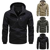 Lycurgius Herren-Regenjacke, wasserdicht, leicht, schnell trocknend, Windbreaker mit Kapuze, Sportbekleidung, intelligent, lässig, Frühling, Herbst, Jacken für Herren, Outdoor, Camping, M-5XL