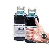 LevinQ Rudergerät Tankwasserfarbe Jahrespackung Blau 2 x 55ml mit Handschuhe um Flecken ihre Haut zu verhindern fur Wasserrudergerätetanks wie EIN Water Rower.