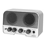 5W Mini-Gitarrenverstärker, LEKATO E-Gitarren-Verstärker mit dualem Lautsprecher Tragbare Gitarren-Combo Miniverstärker mit Clean- und Overdrive-Kanal für E-Gitarre, Ideal für Übungsverstärker Weiß