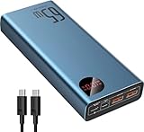 Baseus Power Bank, 20000mAh 65W Powerbank Schnellladefunktion USB C Input & Output, Externer Handyakkus für Laptop, MacBook, Surface, Steam Deck, ROG Ally, iPad, Switch, iPhone, Samsung Galaxy S23 etc