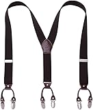 KANGDAI Hosenträger für Herren Breit Y Style 3.5 CM Mit Sehr 6 Starke Metall Clip Durable Elastic Verstellbare Hosenträger Geschenkbox für Herren und Damen