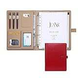 A4-Konferenzmappe mit Notizblock im A4-Format (Notizblockpapier im Lieferumfang enthalten), Kartenhalter und Taschen for Konferenzen im Business School Office (Color : Red, Size : No calculator)