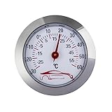 SAKEIOU Mini-Auto-Thermometer, -30 bis 60 ℃, eingebettetes Temperaturprüfgerät, Anzeige, 43 mm rundes Zifferblatt, analoges Temperatur-Thermometer, wie abgebildet