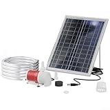 Filteilect 25W Solar Springbrunnen mit 12V bürstenlosem Motor, 1100L/H Durchflussmenge und 5M Lift für Gartenteich Wasserspiele, inklusive 2 Meter Rohr und 10 Meter Kabel