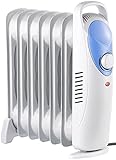 Sichler Haushaltsgeräte Ölradiator: Öl-Radiator mit 7 Rippen und Thermostat, 800 W (Ölradiator klein, mit Thermostat, Heizung ohne Strom)