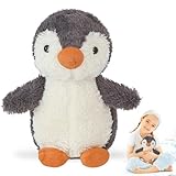 Pinguin Kuscheltier, 23 cm Pinguin Stofftier Plüschtier, Plüschtier für Kinder, Pinguin Plüsch Spielzeug zum Kuscheln und Spielen, Plüschpinguin Geschenke für Jungen und Mädchen (Grauer)