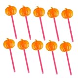 Yardwe 10 Stück Teiliges Halloween Kürbis Leuchtstäbe Farbige Knicklichter Leuchtende Partydeko Leichte Pe Material Sticks für Festival Konzert Outdoor Stimmungsvoll und