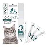 Hukasin® Spot On Katze - Zecken- und Floh Schutz - langanhaltender Zeckenschutz & Flohmittel für Katzen bis zu 12 Wochen, für die Gesundheit Ihrer Katze