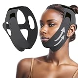 GGUFAY V Gesichtsmasken,Wiederverwendbare V-Linienmask, für Doppelkinn und schlaffe Gesichtshaut,Schwarz