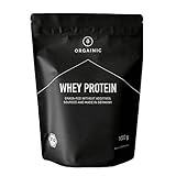 ORGAINIC Bio Blaubeere Whey Protein - Bio Zertifiziert ohne Zusatzstoffe - Eiweißpulver aus Deutschland - Grasfütterung - 1000g