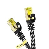 ARISKEEN Cat 8 Lan Kabel 4M, Hochgeschwindigkeit (40Gbps 2000Mhz/s) Gigabit Netzwerkkabel Ethernet Kabel,Rj45 S/FTP Geschirmtes Internet Patch Kabel für Router Modem Laptop