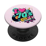 I Love The 70s Retro Kassettenrolle Vinyl Disco Nostalgie PopSockets Klebender PopGrip