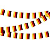 Deutschland Flaggenkette 7m mit 25 Flaggen 21 × 14 cm Deutschland Fussball EM 2024 Fan, Deutschland Flagge, Europameisterschaft Fanartikel Frauen & Männer, Fanpaket, Schwarz Rot Gold Flagge (7m)