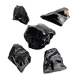 NIYANGLE 1 Satz Obsidian Duftstein Kristalle Steine Obsidiansteine Natürliche Kristalle Obsidian-dekoration Obsidian Rough Stone Mini-obsidianstein Natürlicher Kristall Schwarz 5 Stück