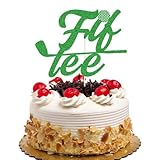 Tortenaufsatz 'Happy 50th Birthday', Golf-Motiv 'Cheers to 50 Years/Fifty', grüner Glitzer, lustige Party-Dekoration zum 50. Geburtstag