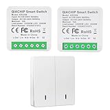 QIACHIP 230V Funk Lichtschalter Set Funk-Wandsender (2 Relais mit 1 Panel)