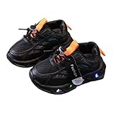 Leuchtschuhe Kinder Junge Casual Children Shoes Boys Girls Sandals Soft Kids Sports Shoes Herren Sneaker Mit Mesh (Black, 23 Infant)