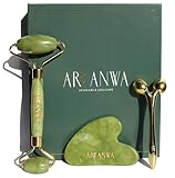 Premium Gua Sha und Jade Roller Set + 3D-Massager für straffe Haut und definierte Konturen - Hautpflege- und Lifting, Face Yoga Set aus echter Jade