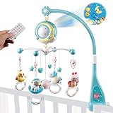 Mini Tudou Baby Mobile,Baby Babybett mit Musik und Licht,Timing-Funktion,Projektor,Fernsteuerung Baby Spieluhr mit 150 Melodien,Baby Hängende Spielzeug,Geschenk für Neugeborene 0-24 Monate