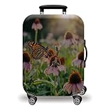 Kofferschutzhülle Orange Schmetterling Rosa Kofferhülle Elastisch Koffer Schutzhülle Waschbar Kofferschutz Langlebig Suitcase Cover mit Reißverschluss Koffer Überzieher kofferüberzug Für 29-32 Zoll