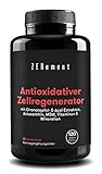 Antioxidativer Zellregenerator, Anti-Aging, mit Granatapfel, Açaí Extrakten, Astaxanthin, MSM, Vitaminen C, E und Mineralien (Zink, Selen und Kupfer), 120 Kapseln | Laborgeprüft, Vegan, Glutenfrei